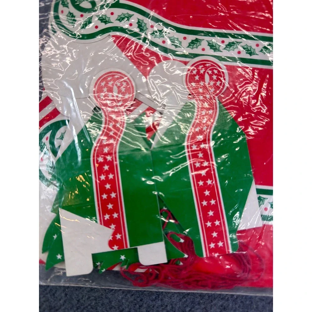 Vintage Christmas Gift Tags Favor‎ Boxes Red Green Vintage Style 12pc MCM